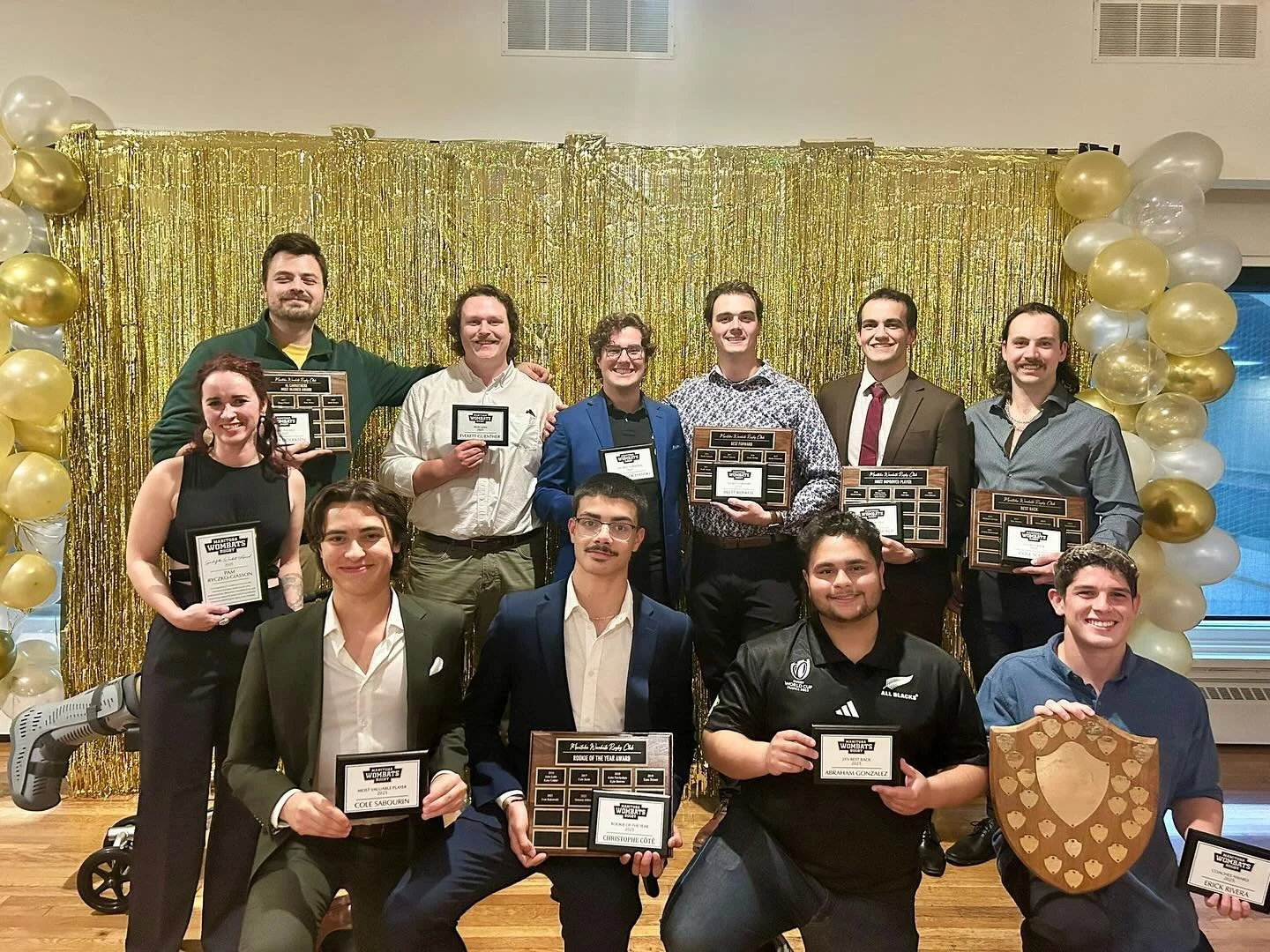 Congratulations to your 2025 Wombats Award winners!

Most injured Micah Doerksen⁩
Most improved Owen⁩ Blanchfield 
Iron man Everett Guenther⁩
Rookie of the year Christophe Cote 
Coaches award Erick Rivera Jr⁩
2XV best back Abe Gonzalez⁩ (accepted by 