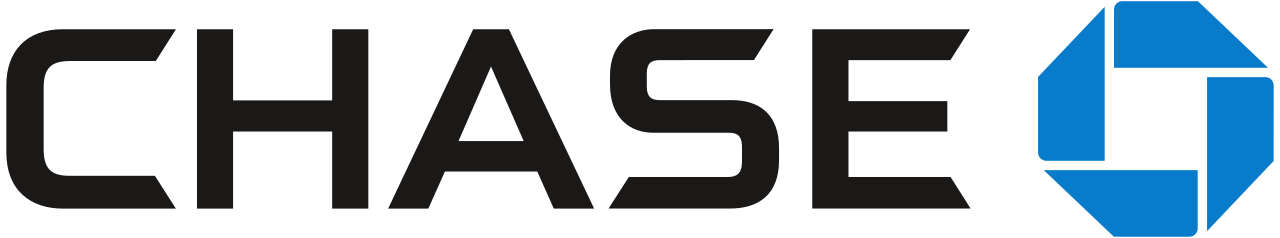 Chase logo with the word 'CHASE' in black letters and the Chase Bank emblem in blue.