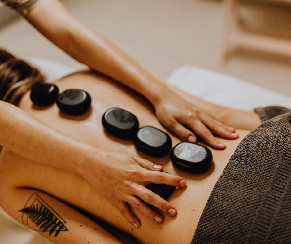 Relaxation massage in Oviedo, FL including reflexology, hot stone massage, scalp massage, and neck and shoulder massage.
