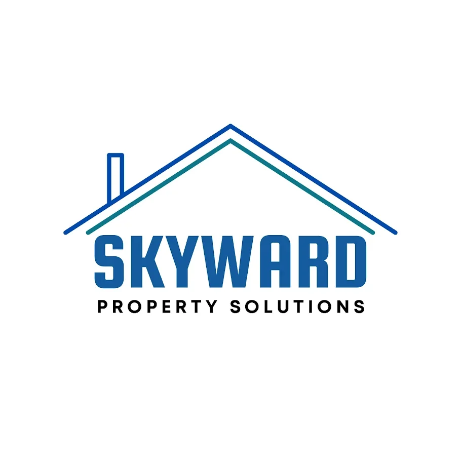 Skyward Property Solutions logo with a stylized house outline and the company name in blue and black text.