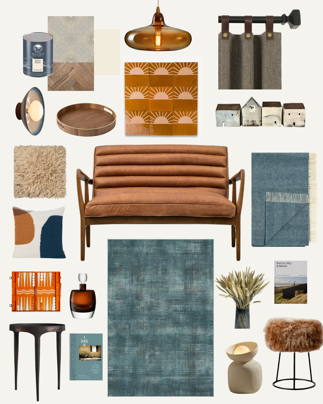 Interiors mood board inspired by the landscapes of the Hebrides