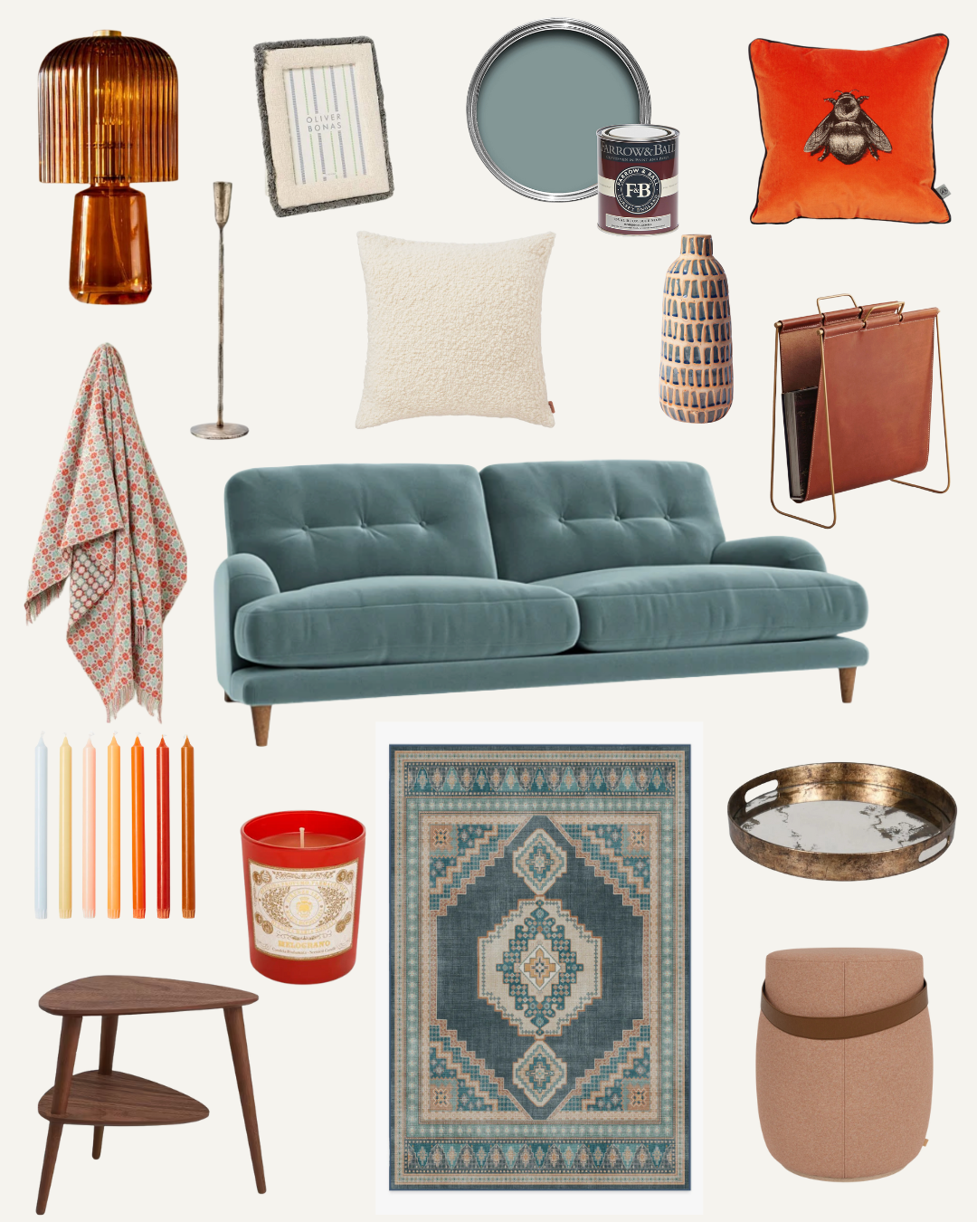 Apricot and Teal Interiors Mood Board - The Dairy