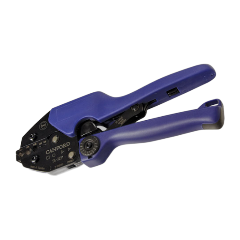 CANFORD COAXIAL CRIMP TOOL Blue. for Telegartner BNC. cable groups Q. X. Y