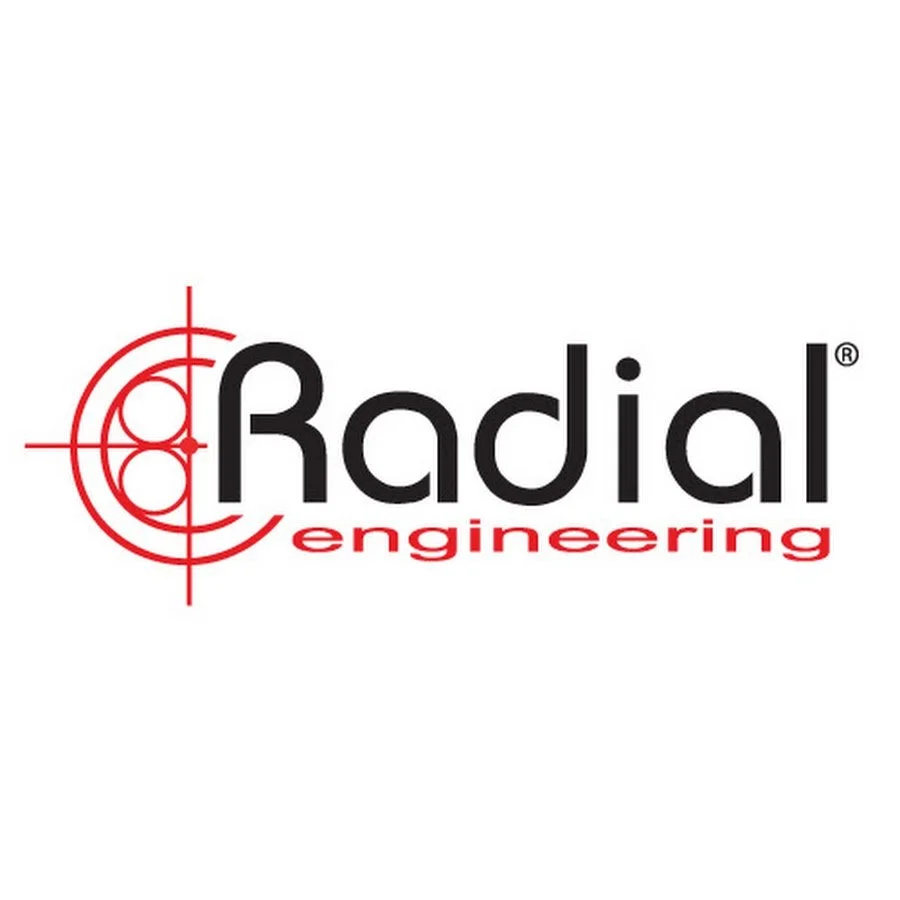 Radial Engineering logo with red target-like design and black and red text on a white background.