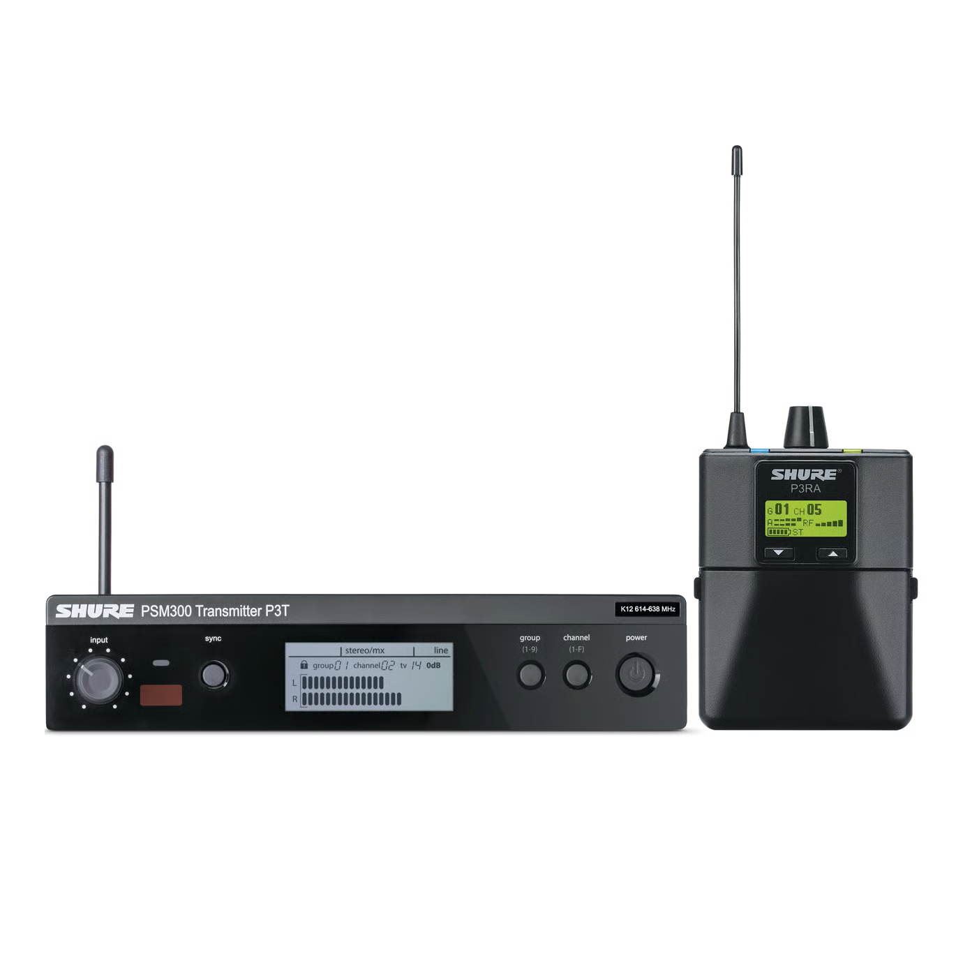 SHURE P3TRA PSM300 PERSONAL MONITOR SYSTEM with 1x P3RA. 606-630MHz (K3E)