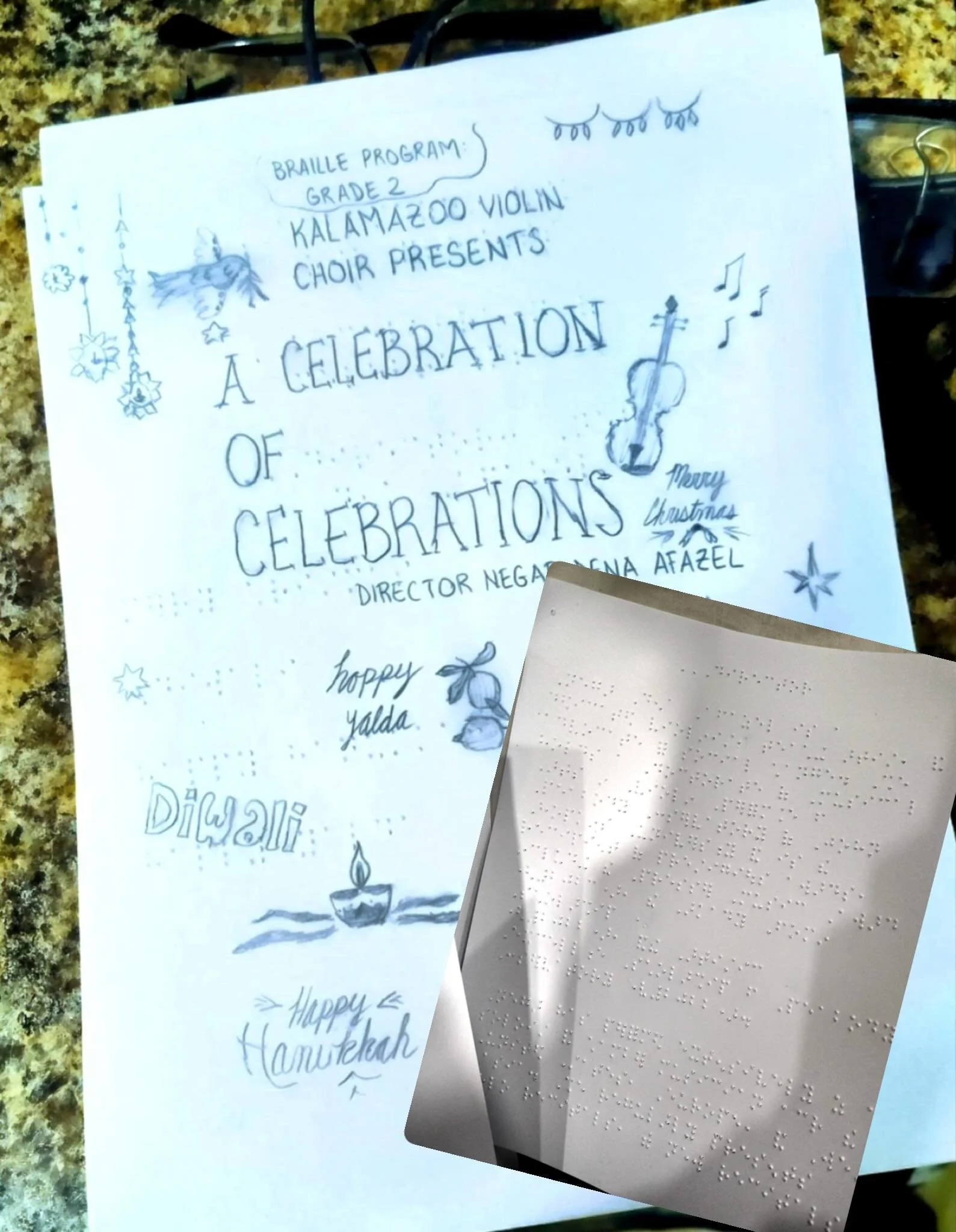 🎶 BIG NEWS for our Season Finale! 🎶

We believe music is for everyone. That&rsquo;s why for our concert THIS SATURDAY, the Kalamazoo Violin Choir is thrilled to offer Braille program notes specifically designed for blind and visually impaired stude