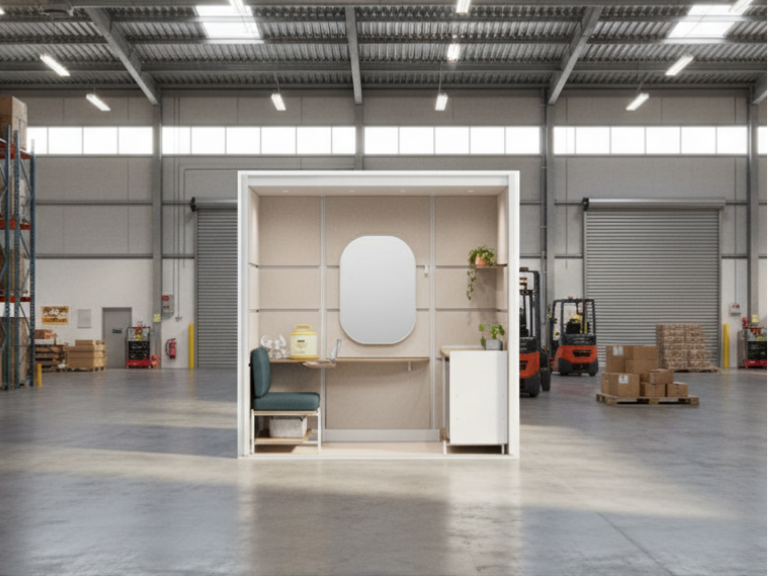 Freestanding wellness POD for industrial settings