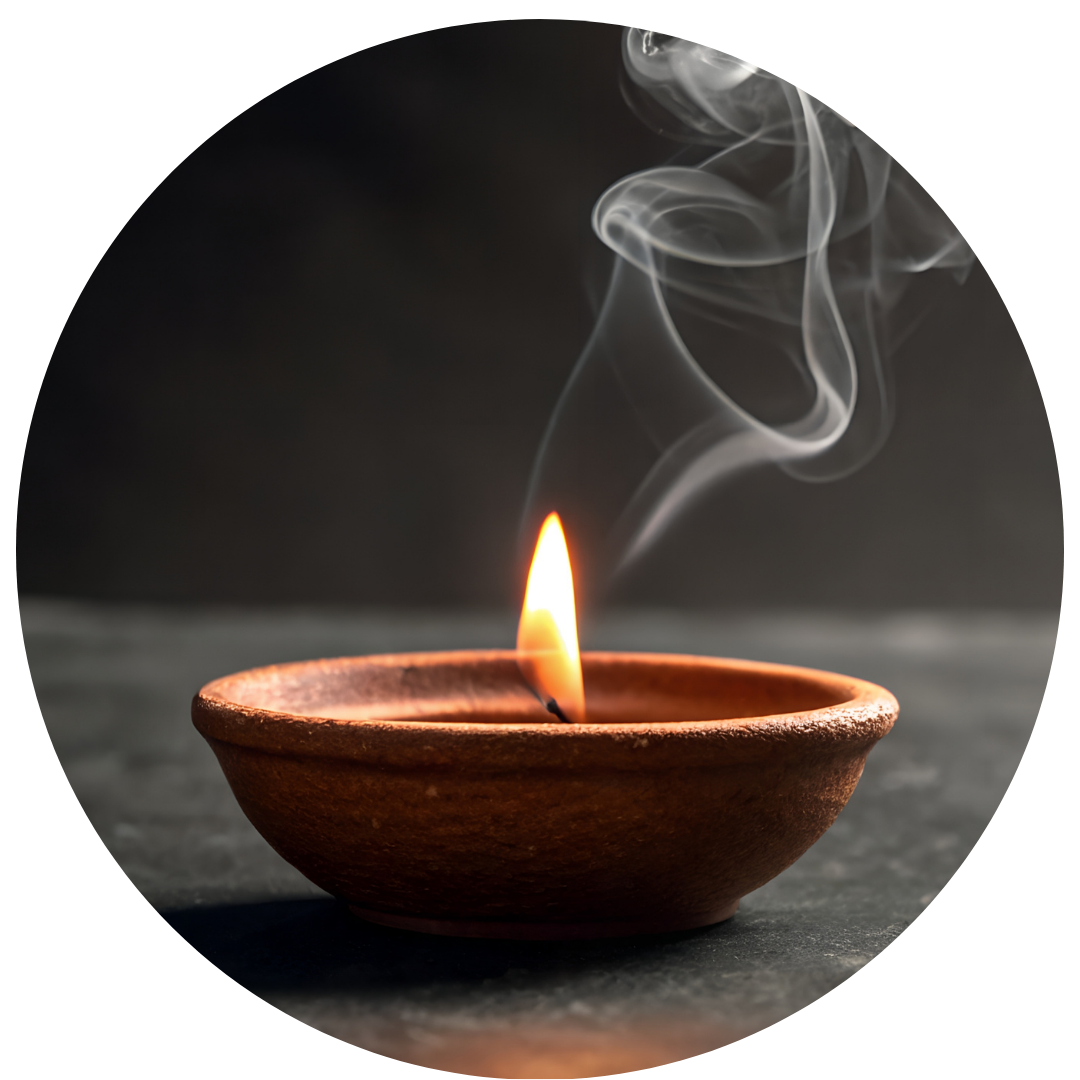 candle burning smoke