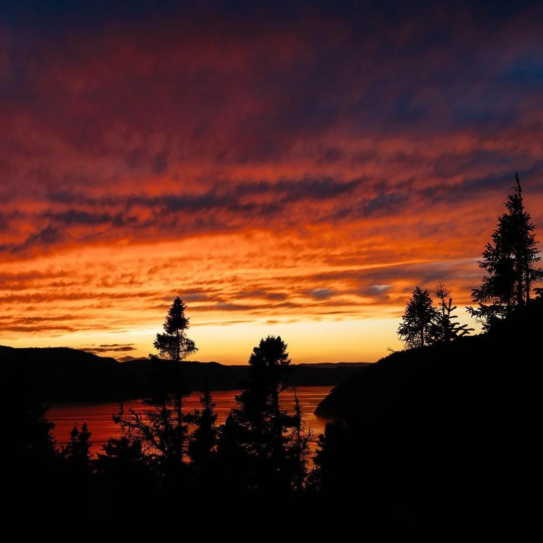 Barely made it to the top in time.... but so glad I was able to capture this incredible sunset over the Saguenay Fjord !!