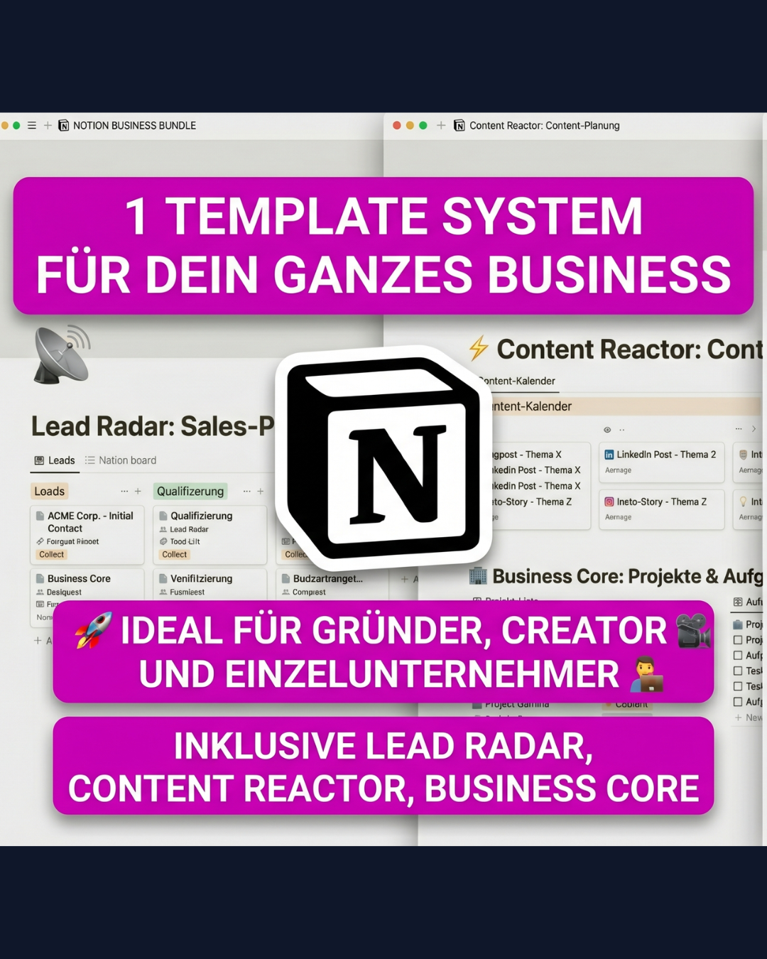 Notion Business Bundle: 3 Systeme für dein ganzes Business