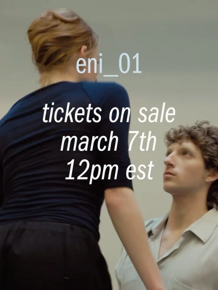 A look into the process of eni_01, premiering April 18th &amp; 19th, 2026 @triskelionarts 

Tickets are on sale at a sliding scale beginning March 7 @ 12:00pm EST. 

We can&rsquo;t wait to share with you!

🎥 @hannahlmayfield
📸 @ftjvisuals 

#eniart