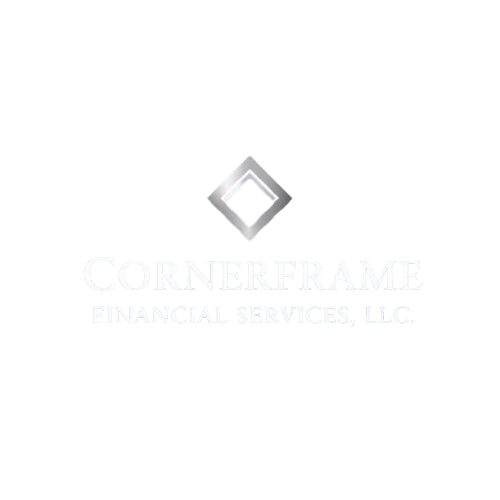 Logo of Cornerframe Financial Services, LLC, featuring a silver diamond above the company name on a black background.