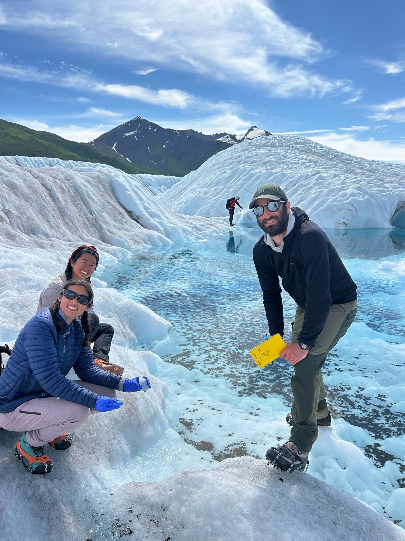 Taking water samples for stable isotope analysis