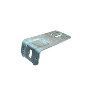 Metal L-shaped bracket with mounting holes.