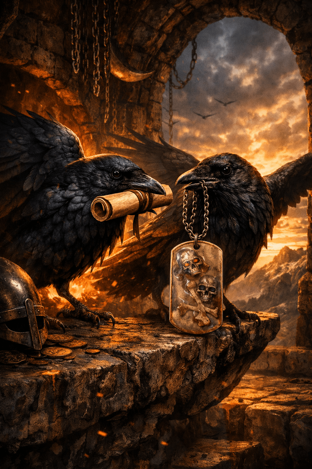 Huginn and Muninn, Odin's ravens are ready to deliver your message with haste.