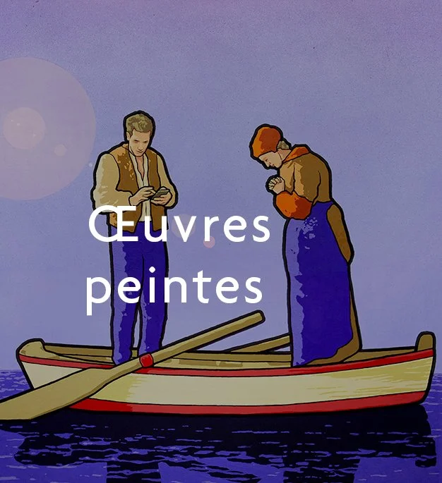 "Fish prices", a hand-painted canvas by JBC Urbanart, evoking the precarious situation of fishermen.