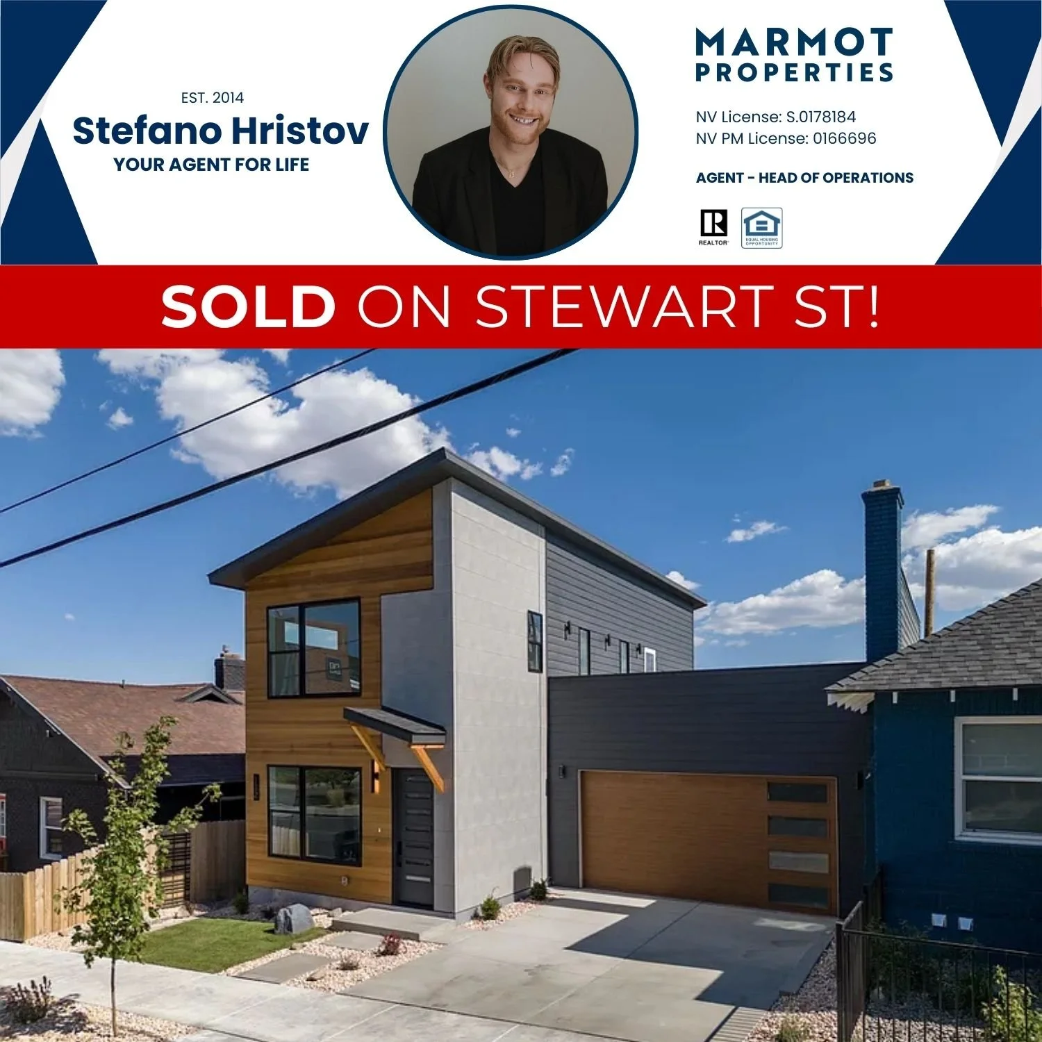 Stefano Hristov Reno NV Real Estate Agent Sold Home MidTown Luxury Marmot Properties