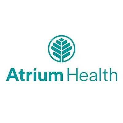 Atrium Health logo with a teal tree emblem and the company's name.