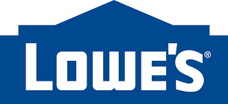 Lowe's logo with white text on a blue background