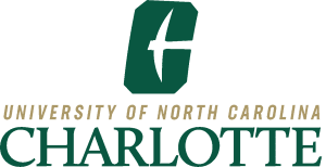 University of North Carolina Charlotte logo with green and black text.