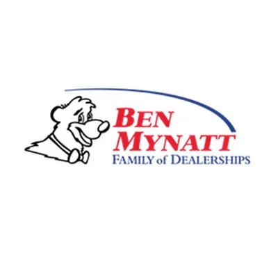 Ben Mynatt Family of Dealerships logo featuring a cartoon dog and red and blue text.