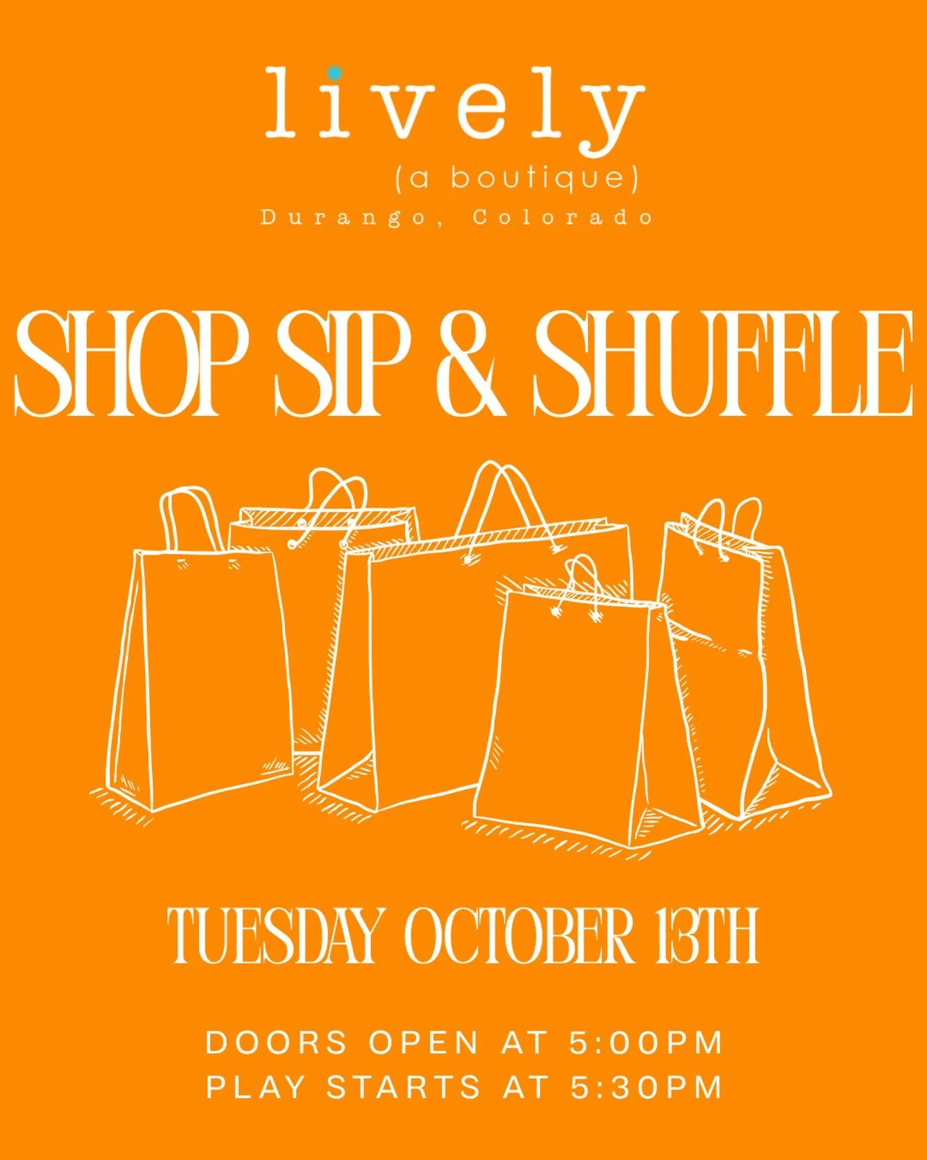 Join us for a night of shopping, shuffling &amp; Mahjong at Lively! @livelydurango ⚡️

Tuesday, October 13th
🛍️ Doors Open: 5:00 PM for a little retail therapy
🀄️ Open Play: 5:30&ndash;7:30 PM

Come early to shop Lively&rsquo;s latest finds, then g
