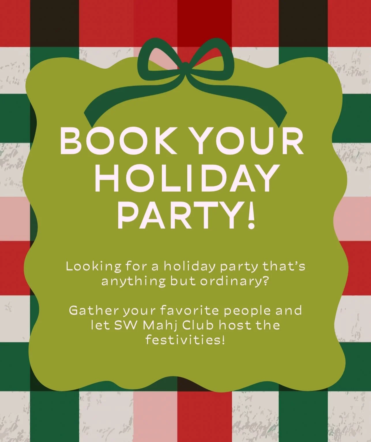 Whether it&rsquo;s your office Christmas party, girls&rsquo; night, neighborhood get-together, or just an excuse to sip champagne and throw some tiles, our clubhouse is the perfect place to celebrate! 

🎁 Private parties &amp; events
🀄 Mahjong less
