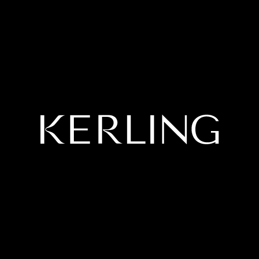 Black logo with stylized text "Kerling" in white.