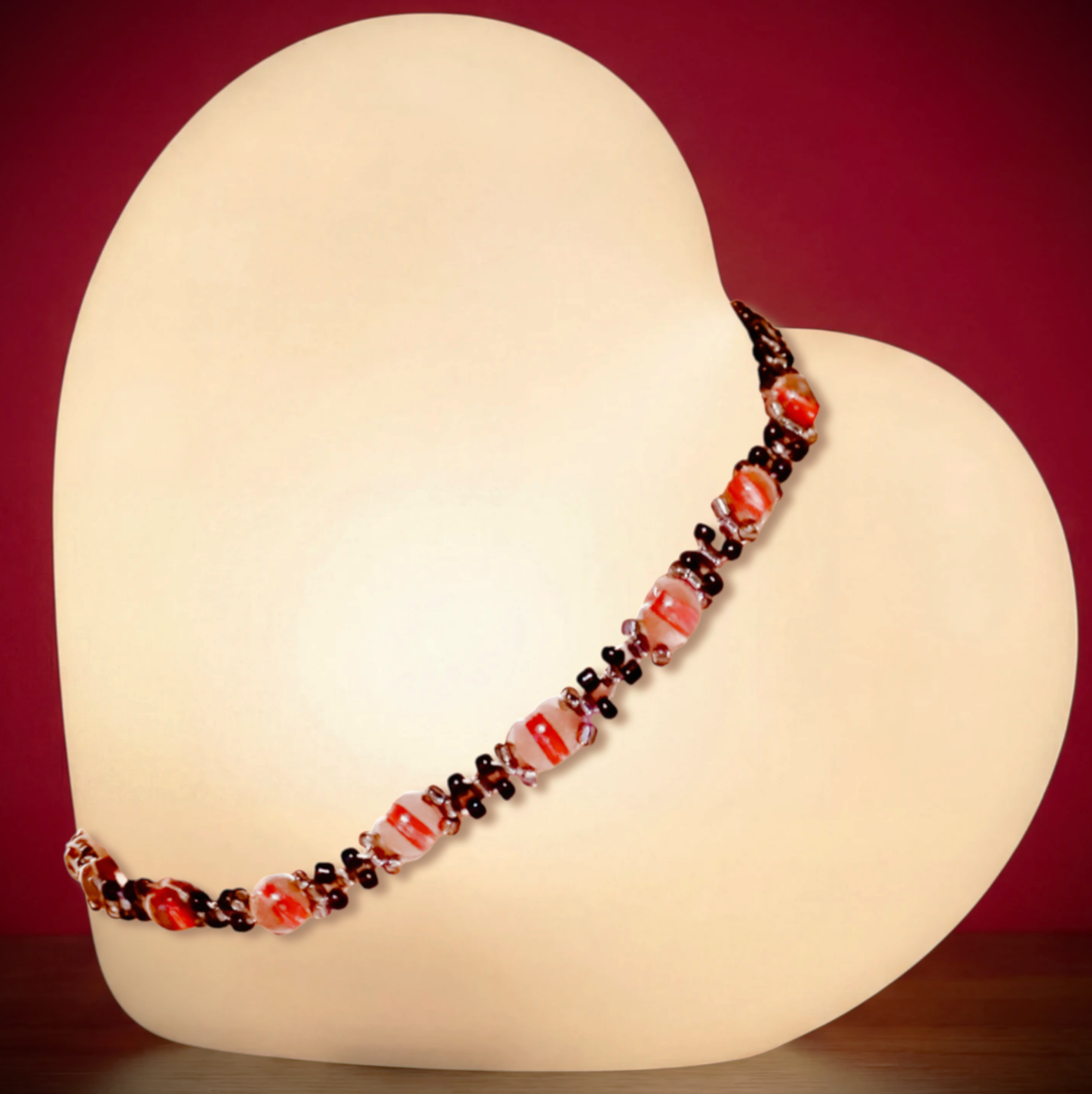 Red/Black Beaded Choker Necklace