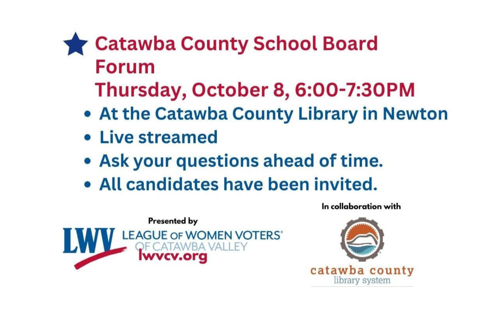 Catawba County School Board Candidate Forum
