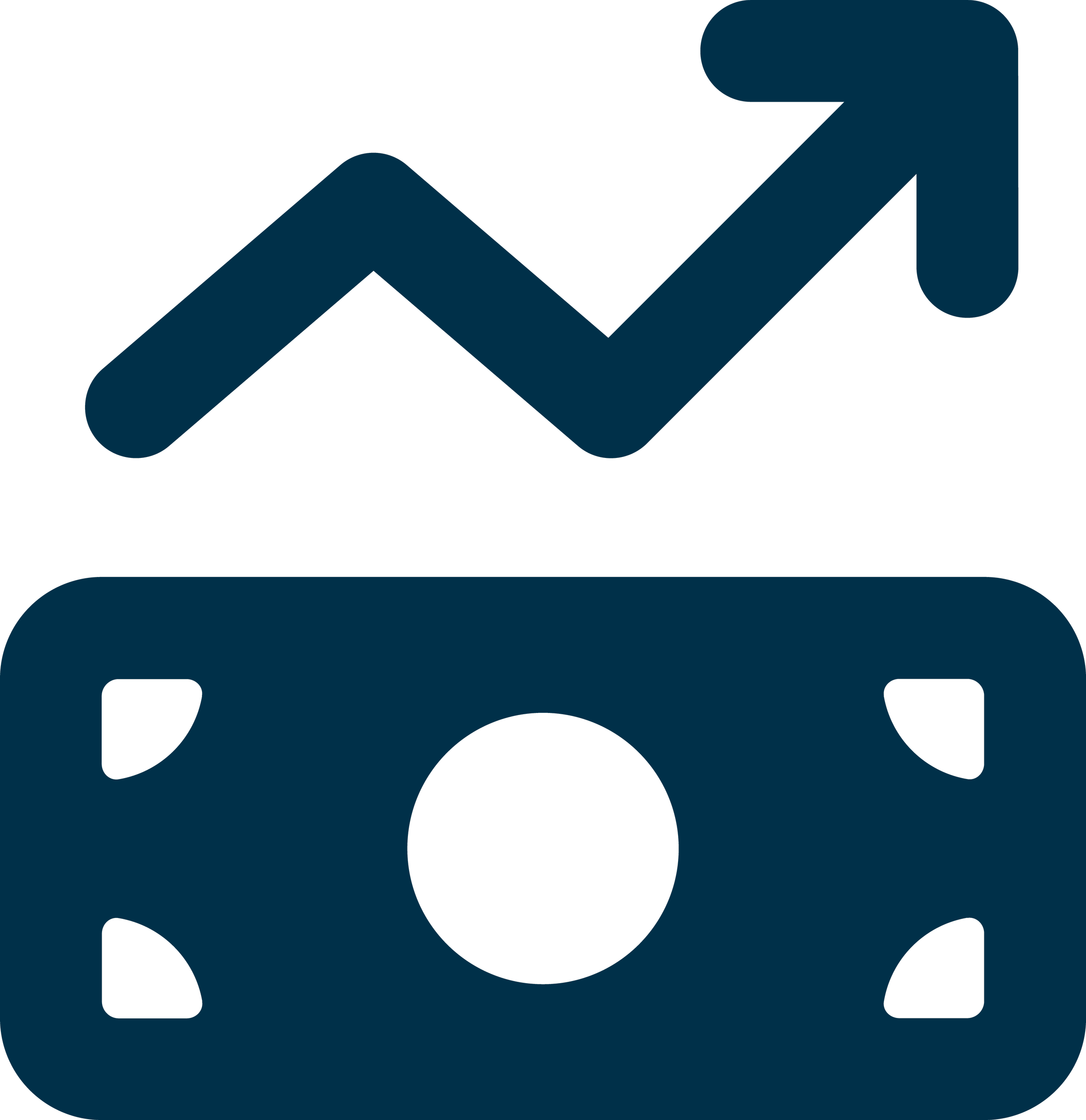 Icon of a rising graph with an arrow upwards above a camera, symbolizing data analysis or growth in media or photography.