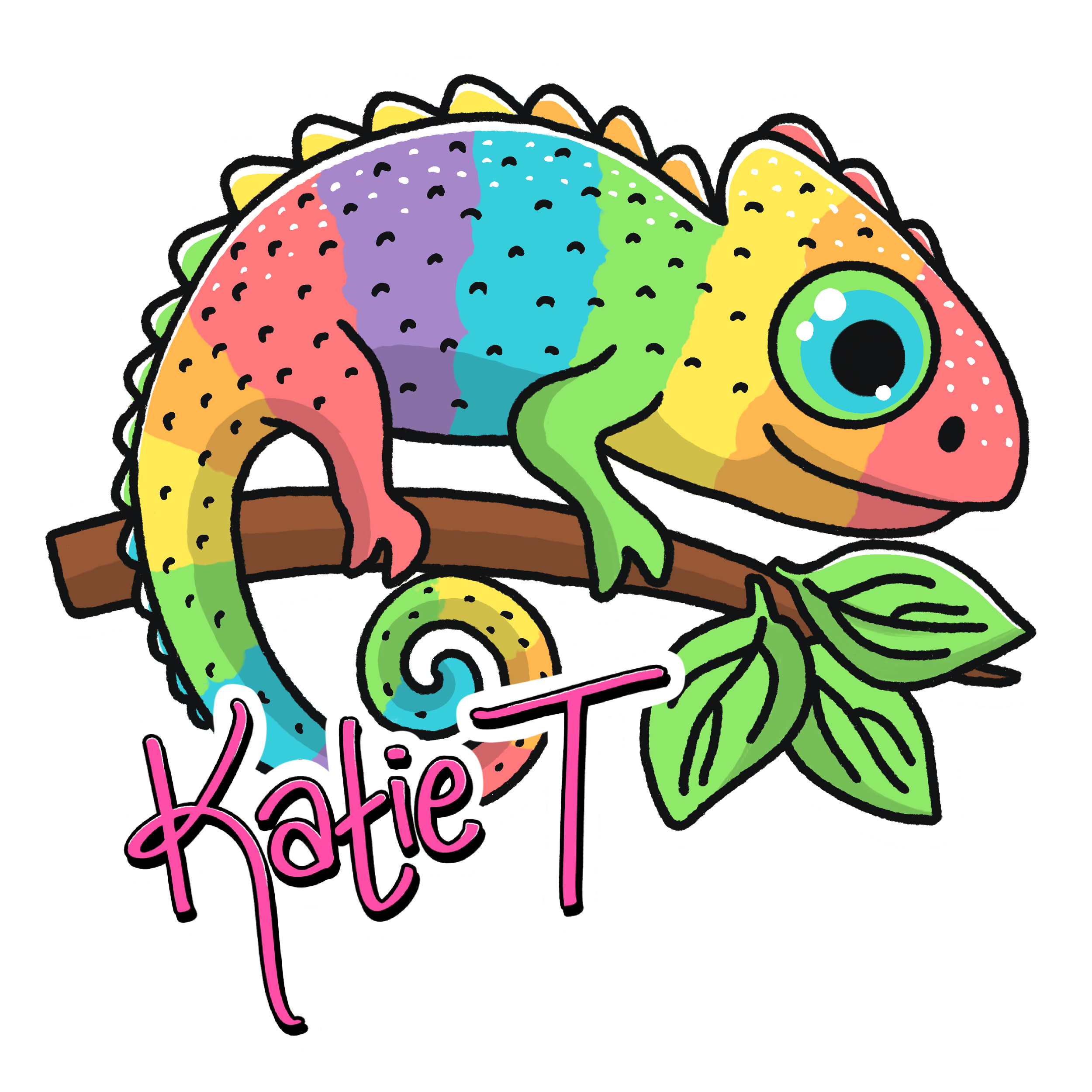 Rainbow, the Chameleon water bottle sticker