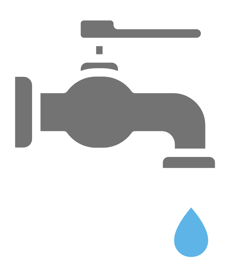 Icon of a water faucet dripping water