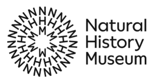 Logo of the Natural History Museum featuring a circular pattern with the letter 'H' repeating around a central 'M' and the text 'Natural History Museum' next to it.
