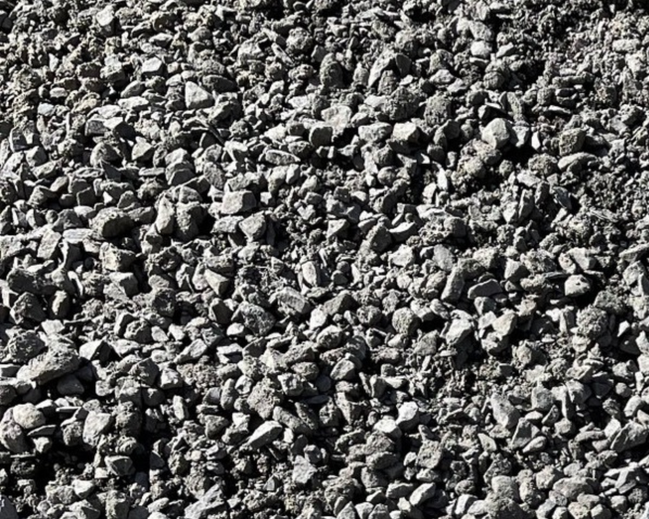 A large pile of gray gravel stones.