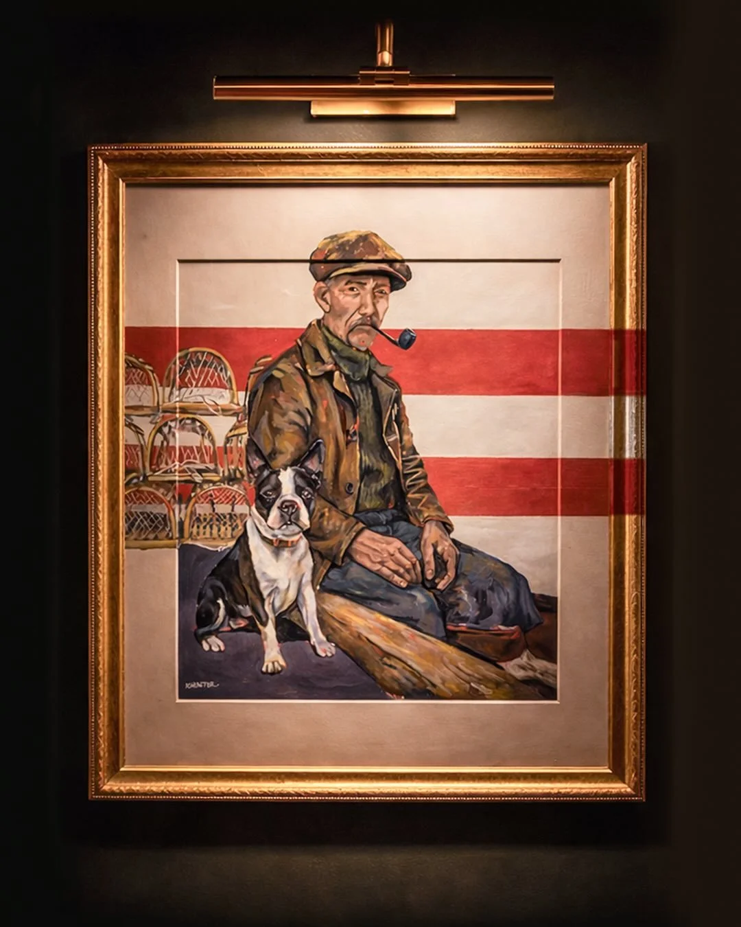 This custom piece by South Shore artist @khunterart has become the most asked-about artwork in the restaurant. The painting captures a quiet New England moment. An American Gentleman.

We loved working with Karla to help create the best seat in the h