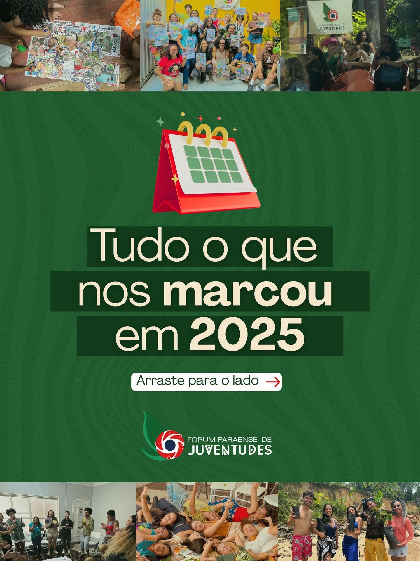 Hoje &eacute; dia de TBT e n&atilde;o tem como a gente esquecer da pot&ecirc;ncia que foi o ano de 2025 para o F&oacute;rum Paraense de Juventudes 🔥

Somamos nossas vozes ao decorrer do ano em defesa das juventudes, da reforma agr&aacute;ria, dos no