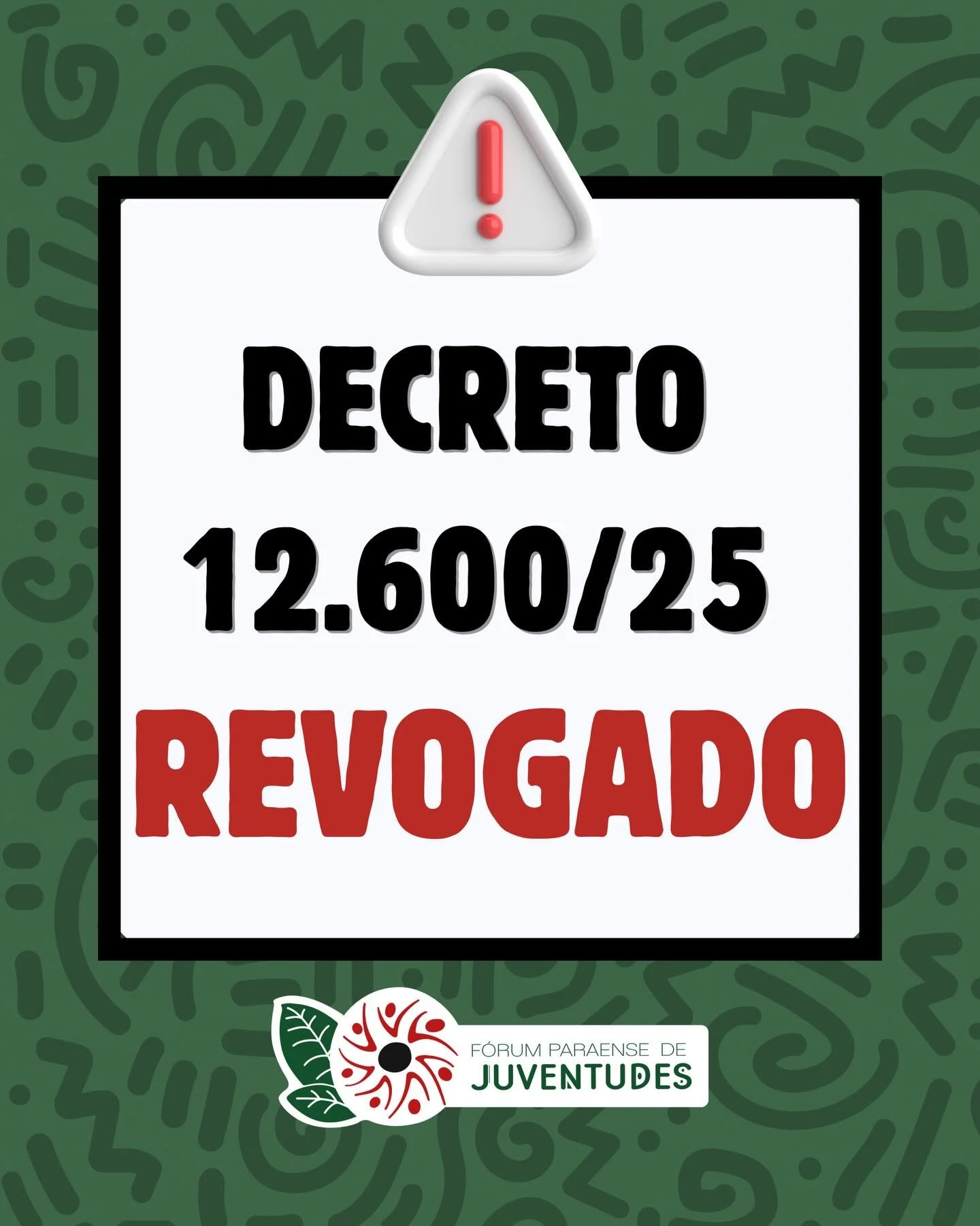 🏹 O Decreto 12.600 Caiu: Vit&oacute;ria de Quem N&atilde;o Recuou

A caneta de quem manda parou porque o p&eacute; de quem protege o territ&oacute;rio n&atilde;o saiu do lugar. A revoga&ccedil;&atilde;o do Decreto 12.600 em Santar&eacute;m n&atilde;