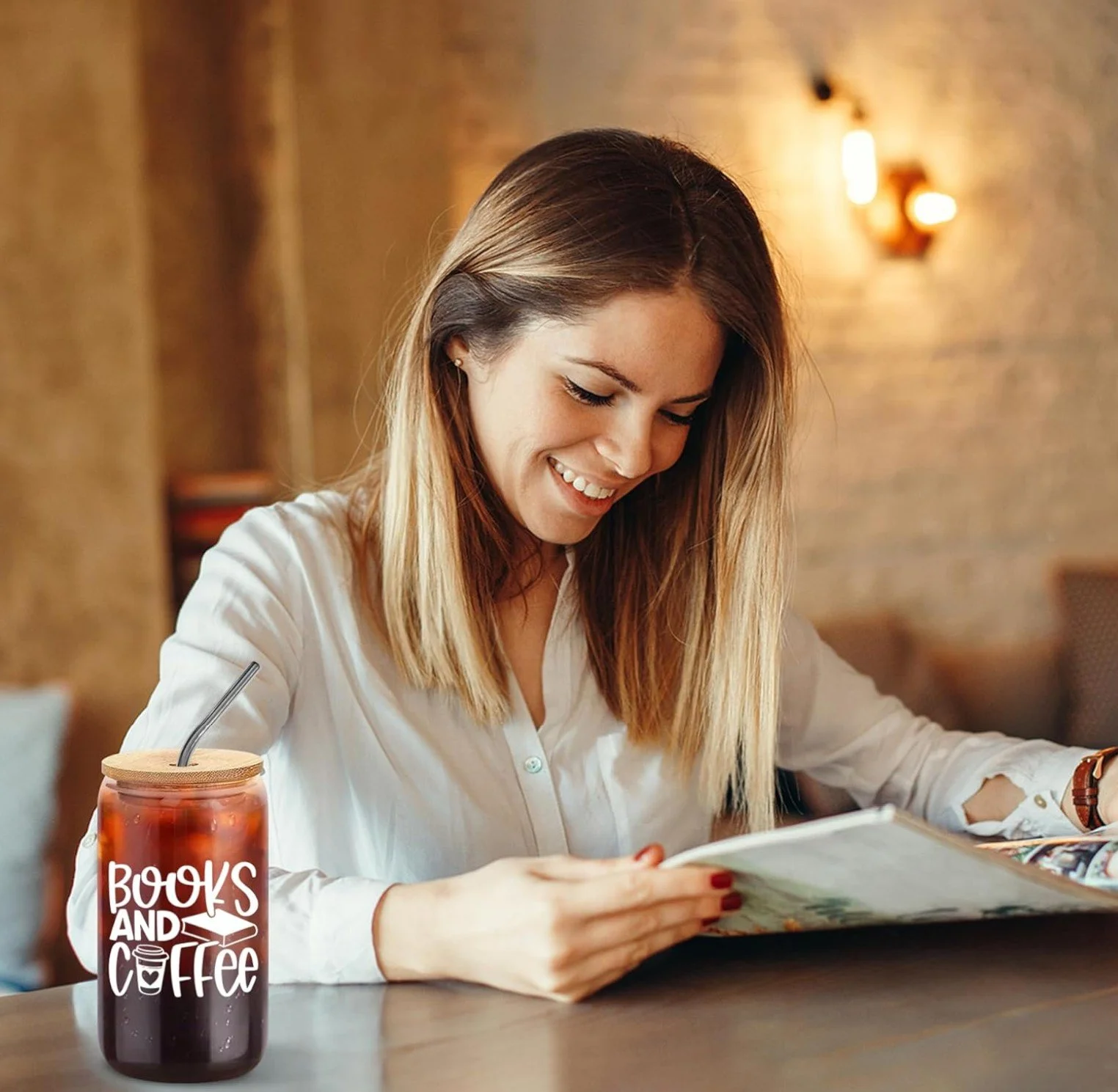 Glass Book-themed Tumblers