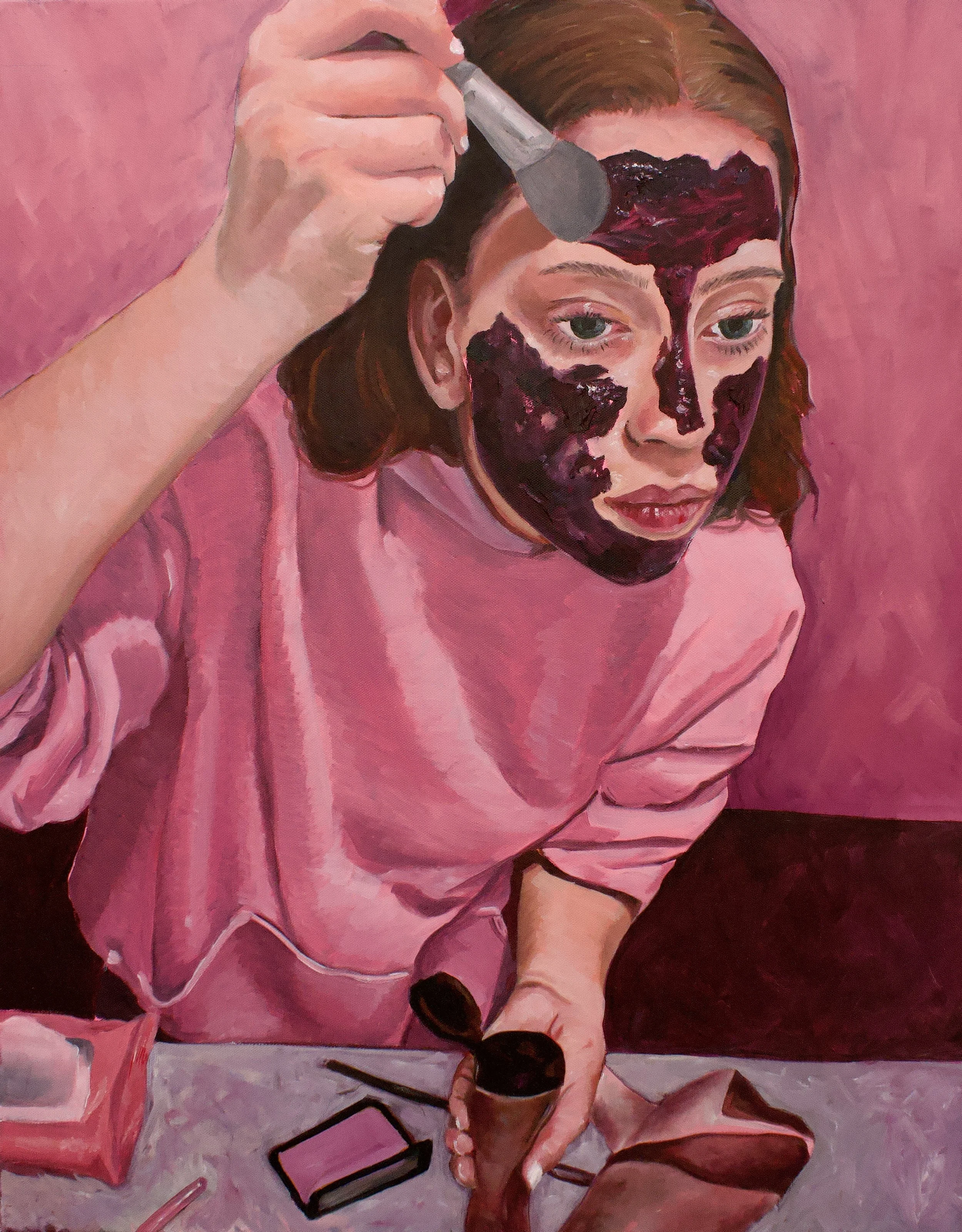 Self care, 2025, Oil on Canvas, 22" x 28"