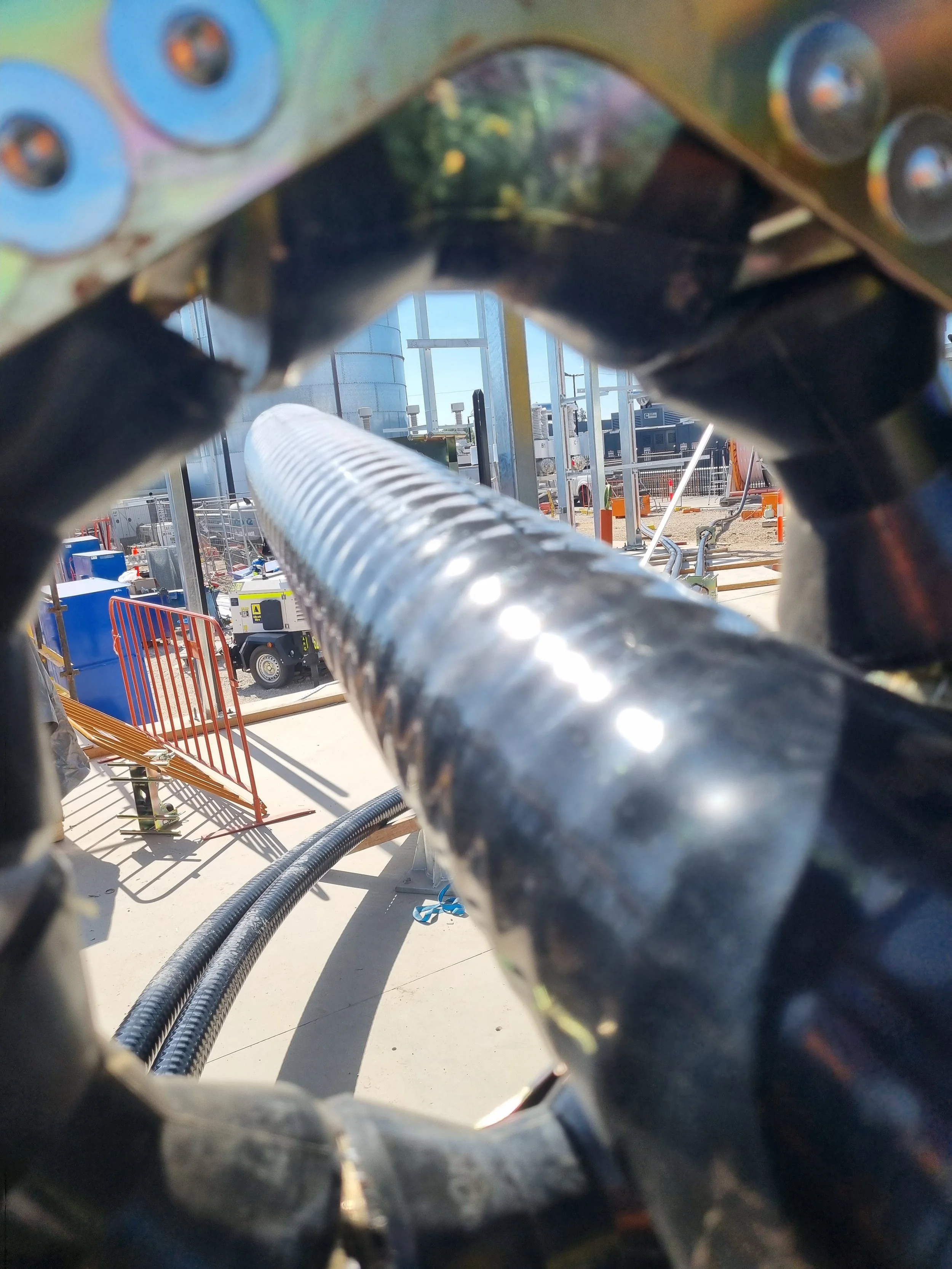 Big cable through box roller