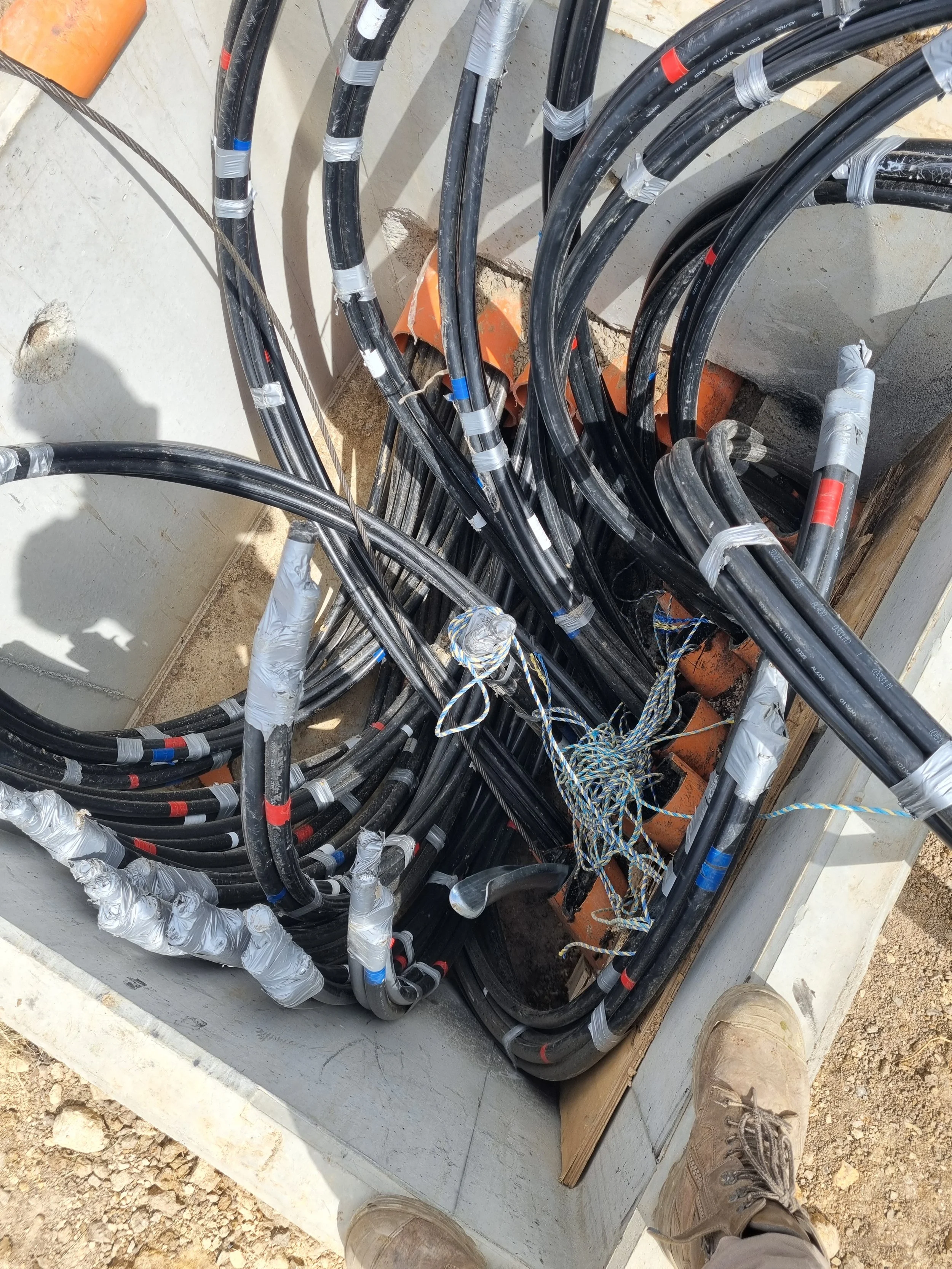 Mess in an electrical pit