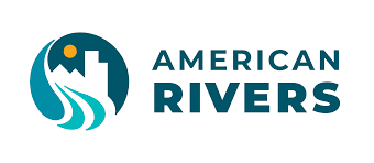 Logo for American Rivers featuring a stylized river, a tree, and a city skyline with the text 'AMERICAN RIVERS'.