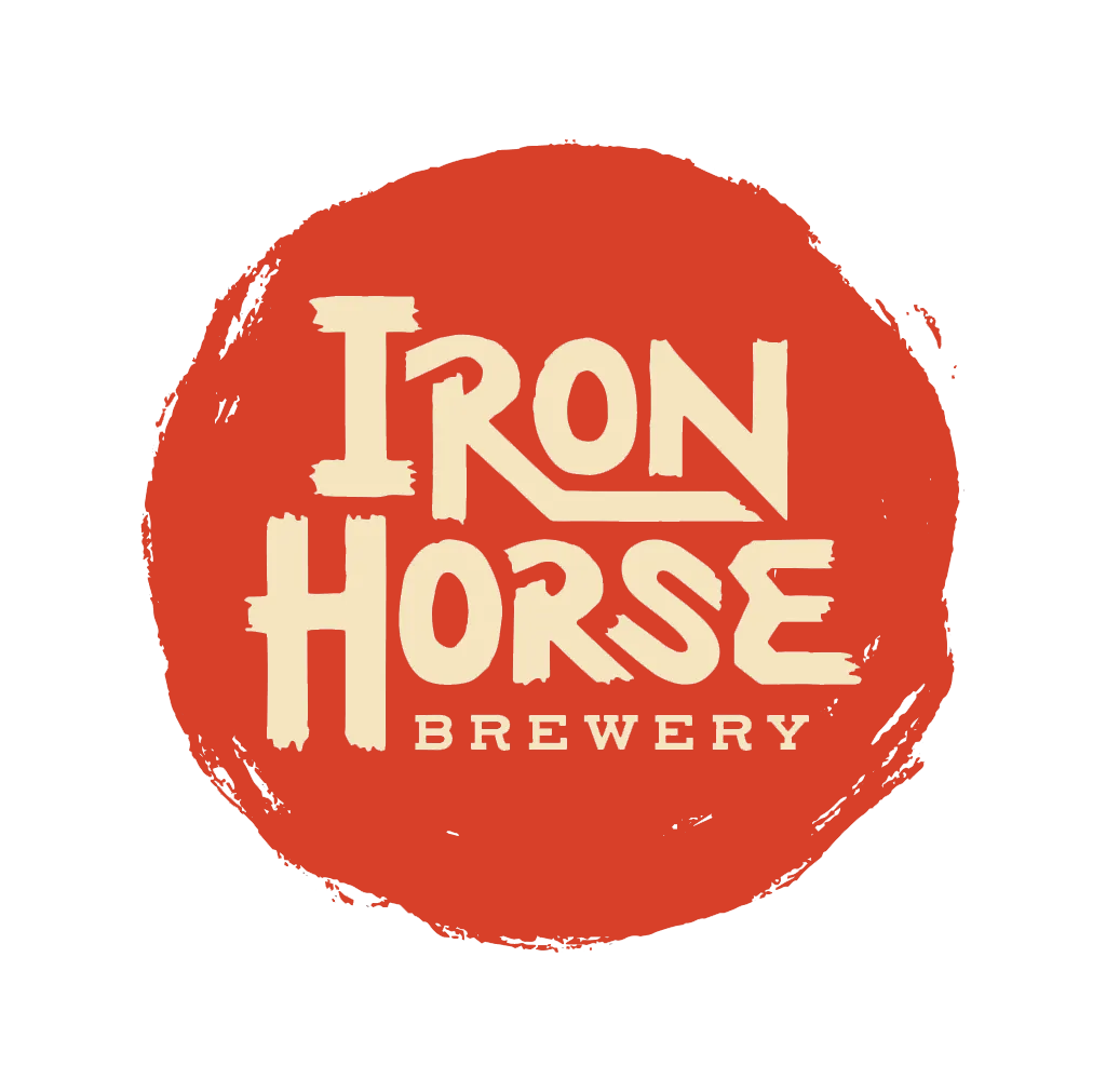Iron Horse Brewery logo red circular design.