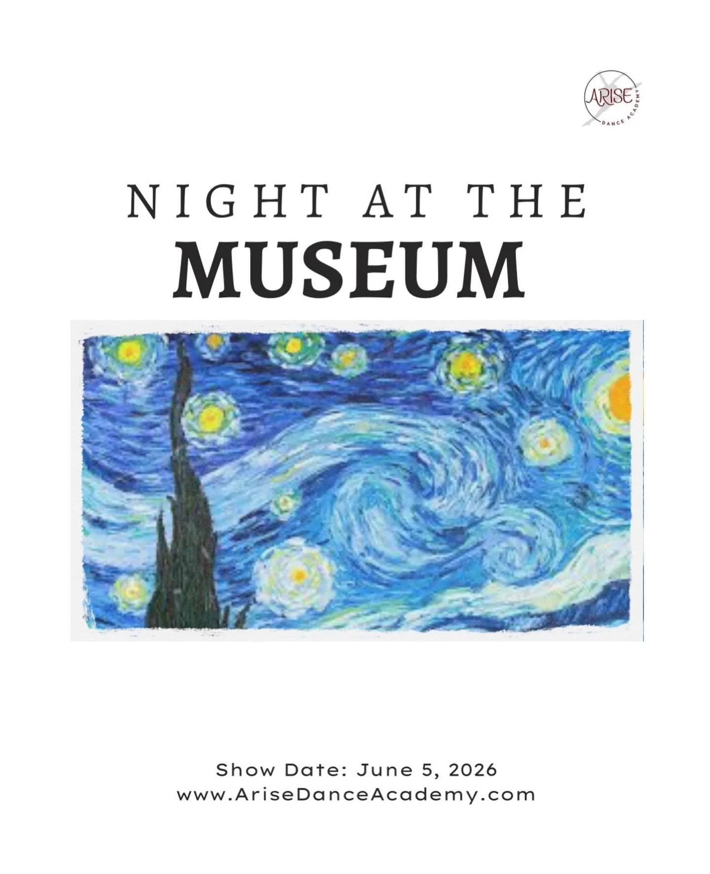 We are excited to announce our upcoming Spring Recital, &ldquo;Night at the Museum&rdquo; for this June! ✌️Your child must register by 3/10 to participate! #onstage #dancerslife #arisedance