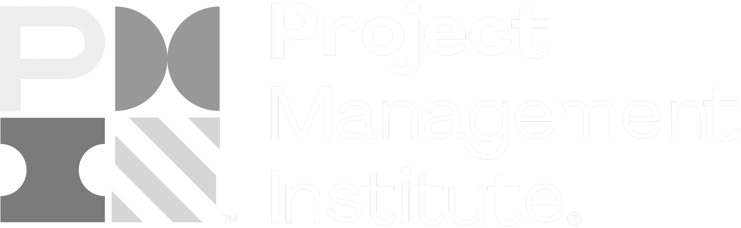 Logo of the Project Management Institute with black, white, and gray colors.