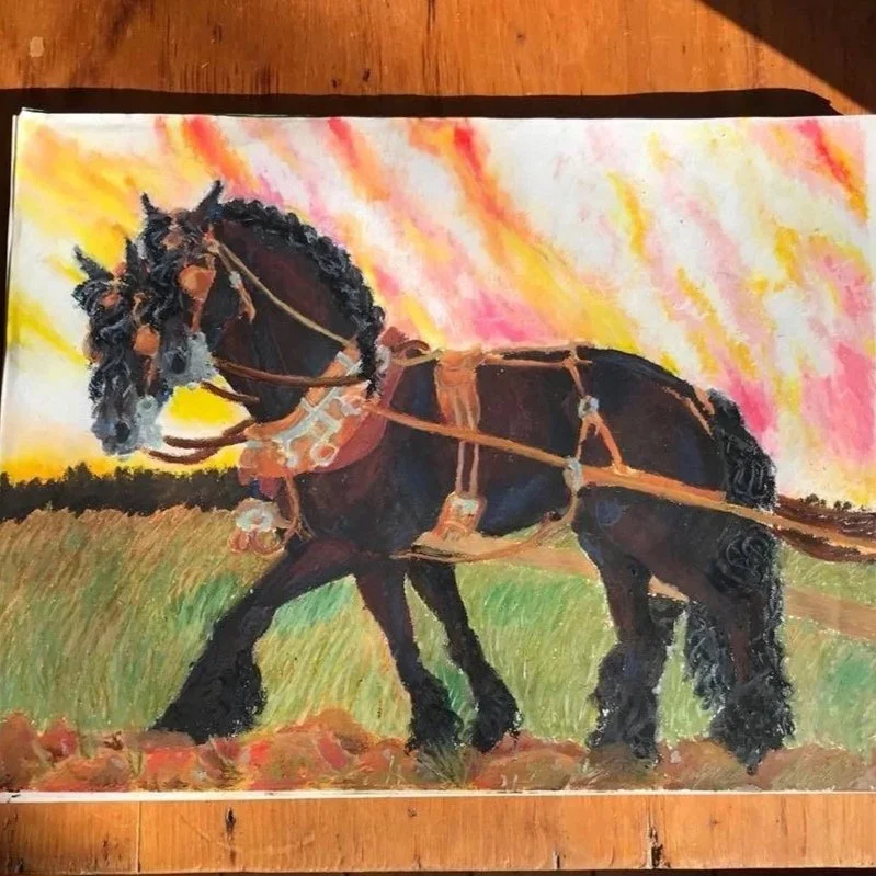 Horse Team - Oil Pastel (2018)