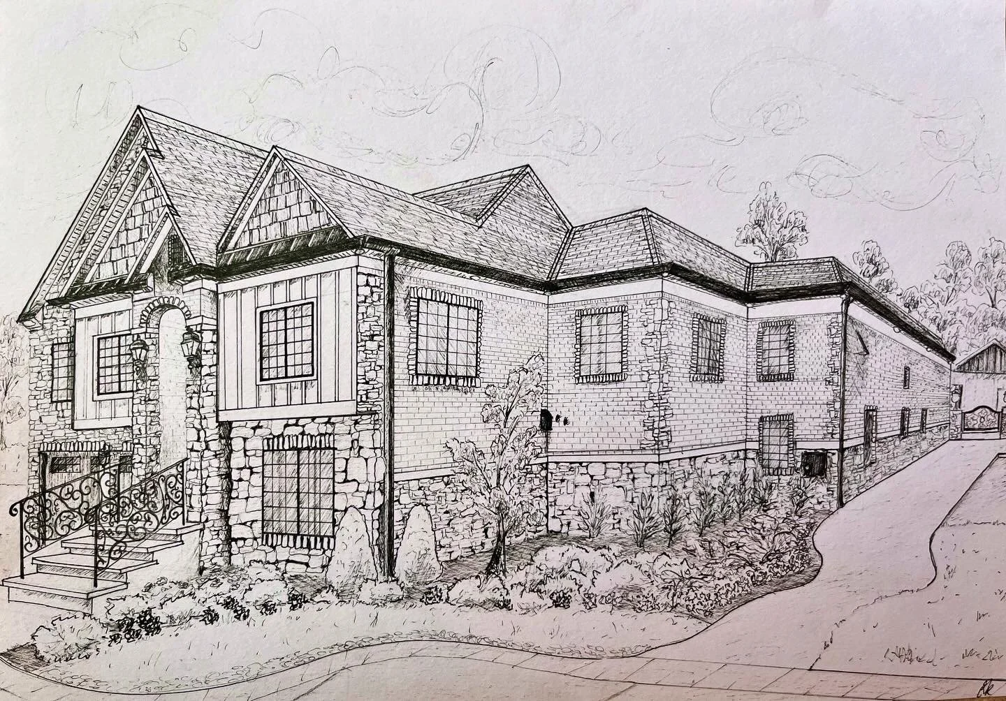 Residental Home - Pen Drawing (2025)