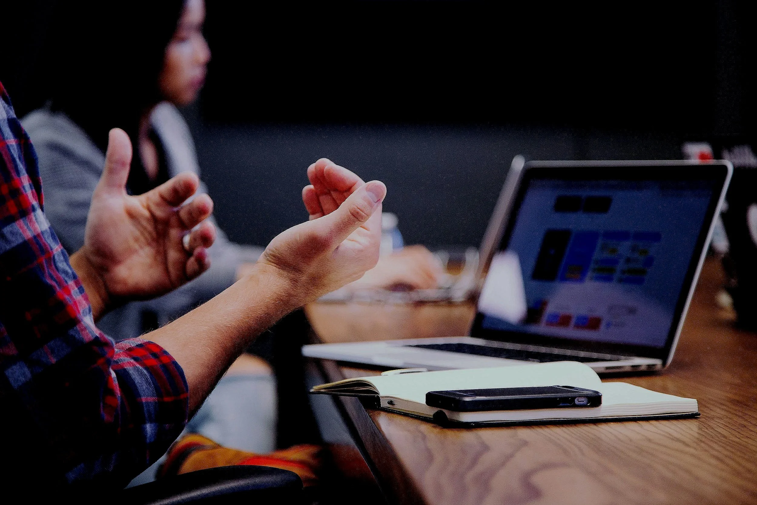 Coach explaining academic or career strategy to a student online