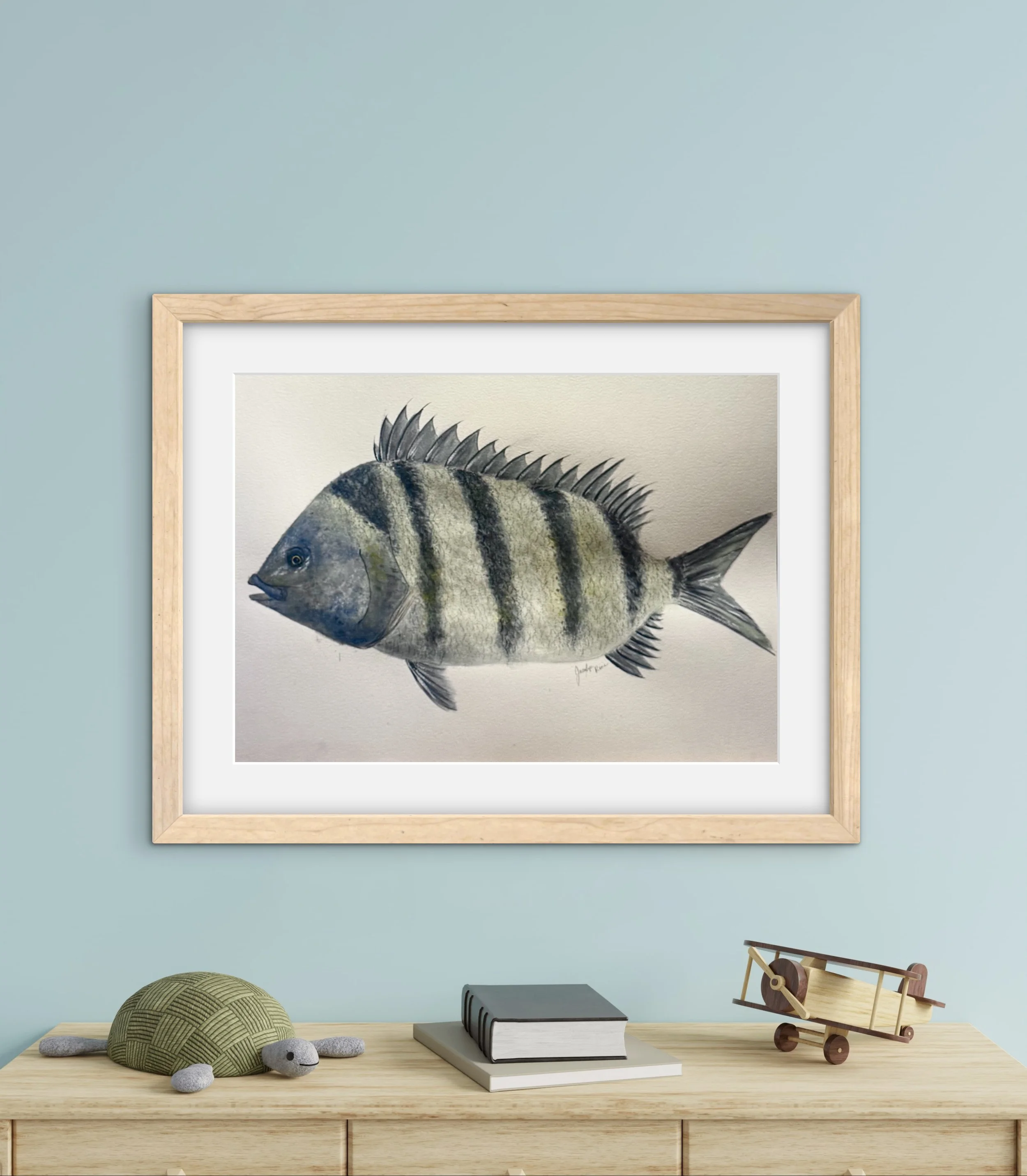 Original Watercolor Sheepshead